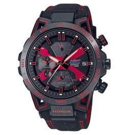 Uhrenarmband Casio ECB-2000HR-1AER / 10680549 / Alcantara Leder/Textil Mehrfarbig